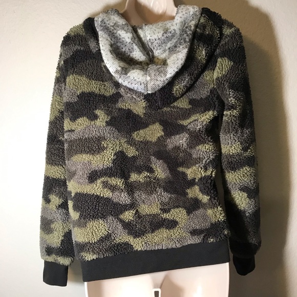 No Boundaries army printed sherpa half zip hoodie - Picture 5 of 6